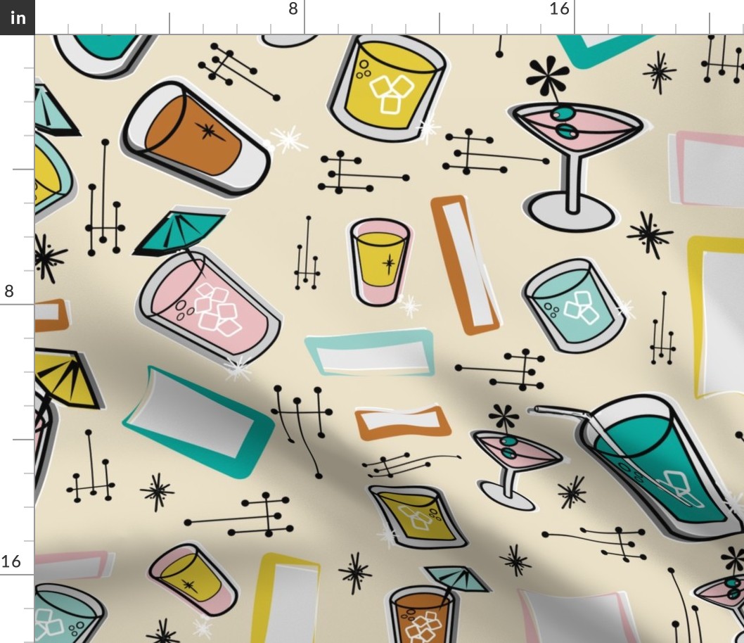 Retro Cocktail pattern 60's vibes y