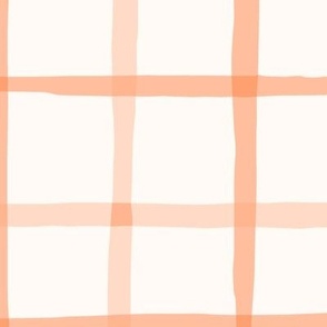 Delicate Cottagecore Hand-Drawn Plaid in Peach Fuzz - Jumbo Size