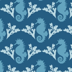 Blue seahorses