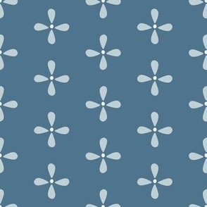 Small Emma's Attic Treasures minimalist floral in light blue and blue- French Country