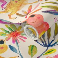 Hoppily ever after!!_Rainbow frogs_cream _ animal