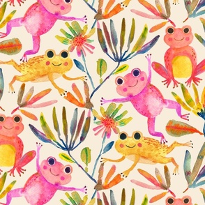 Hoppily ever after _ Jumbo _ Cream_ Rainbow frogs