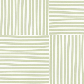 (L) Abstract Geometric Stripes/checks Pastel Sage Green #minimal #retro #neutraldecor #chequeredpattern #stripesandchecks #easter #spring #spoonflowercollection