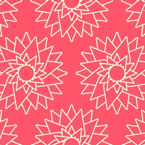 Abstract-water-lilly-with-beige-outlines-on-dark-vintage-pink-XL-jumbo