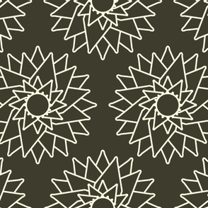 Abstract-water-lilly-with-beige-outlines-on-warm-vintage-grey-XL-jumbo
