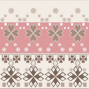 ornament ethnic stripedhorizontal creamy pink wallpaper