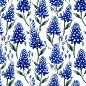 victorian style watercolor bluebells
