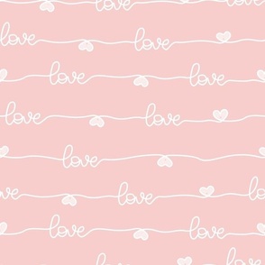 Bigger Boho Rainbow Nursery Horizontal Love Scroll Letters Pink