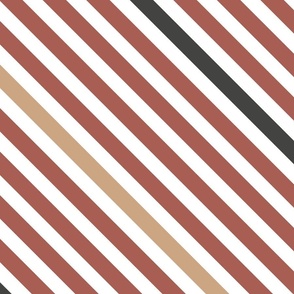 Contemporary diagonal stripe -cinnamon -conch shell-wenge