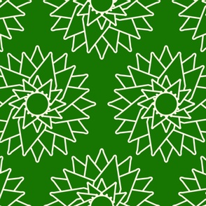 Abstract-water-lilly-with-beige-outlines-on-dark-vintage-green-XL-jumbo