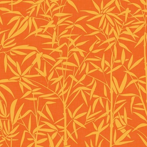 Garden with Bamboo - Exotic Plants in Orange Shades / Large