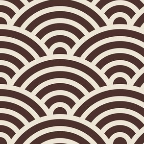 Retro Concentric Circle Waves - Mahogany and Tan