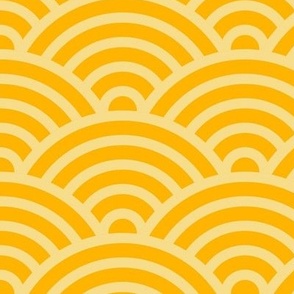 Retro Concentric Circle Waves - Sunshine