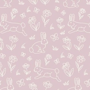 Spring Bunnies - Lavender - Easter, Nursery Decor