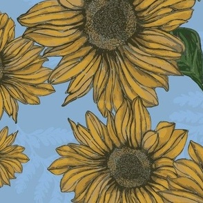 Sunflower-N-Fern-Baby-Blue
