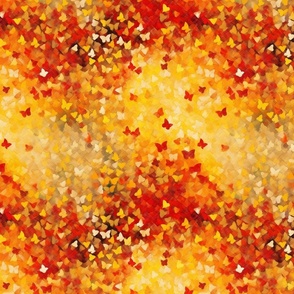 yellow gold and orange red watercolor butterflies
