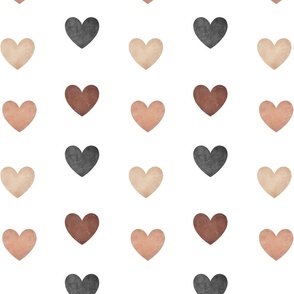 Valentine love hearts-muted tones-Medium scale