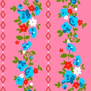 Adele Floral in Pink and Sky Blue (large)
