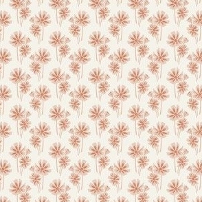 Boho Tiny Floral Half Drop Pattern in Dusty Pink and Ivory.