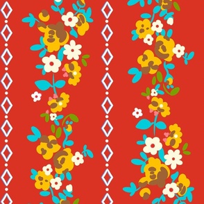 Adele Floral in Red and Yellow (large)