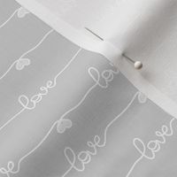 Smaller Boho Rainbow Nursery Horizontal Love Scroll Letters Soft Grey