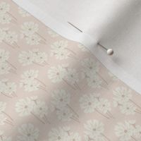 Boho Tiny Floral Half Drop Pattern in Ivory and Ballerina Pink.