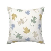 Whimsical Frog Frenzy: Colorful Pond Life Pattern for Nature Lovers