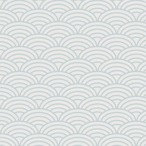 Geometric Scallop Asian Waves, Monochrome soft gray