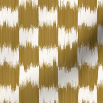 Sepia gold on Cream Ikat Checker Print copy