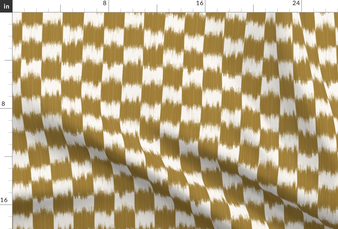 Sepia gold on Cream Ikat Checker Print copy