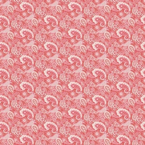 Flower Power & Hearts Valentine's Paisley | red, pink and white | 6