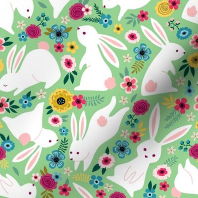 Rabbits and Bloom light green