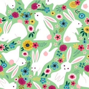 Rabbits and Bloom light green
