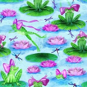 frogs with cute bows 8in