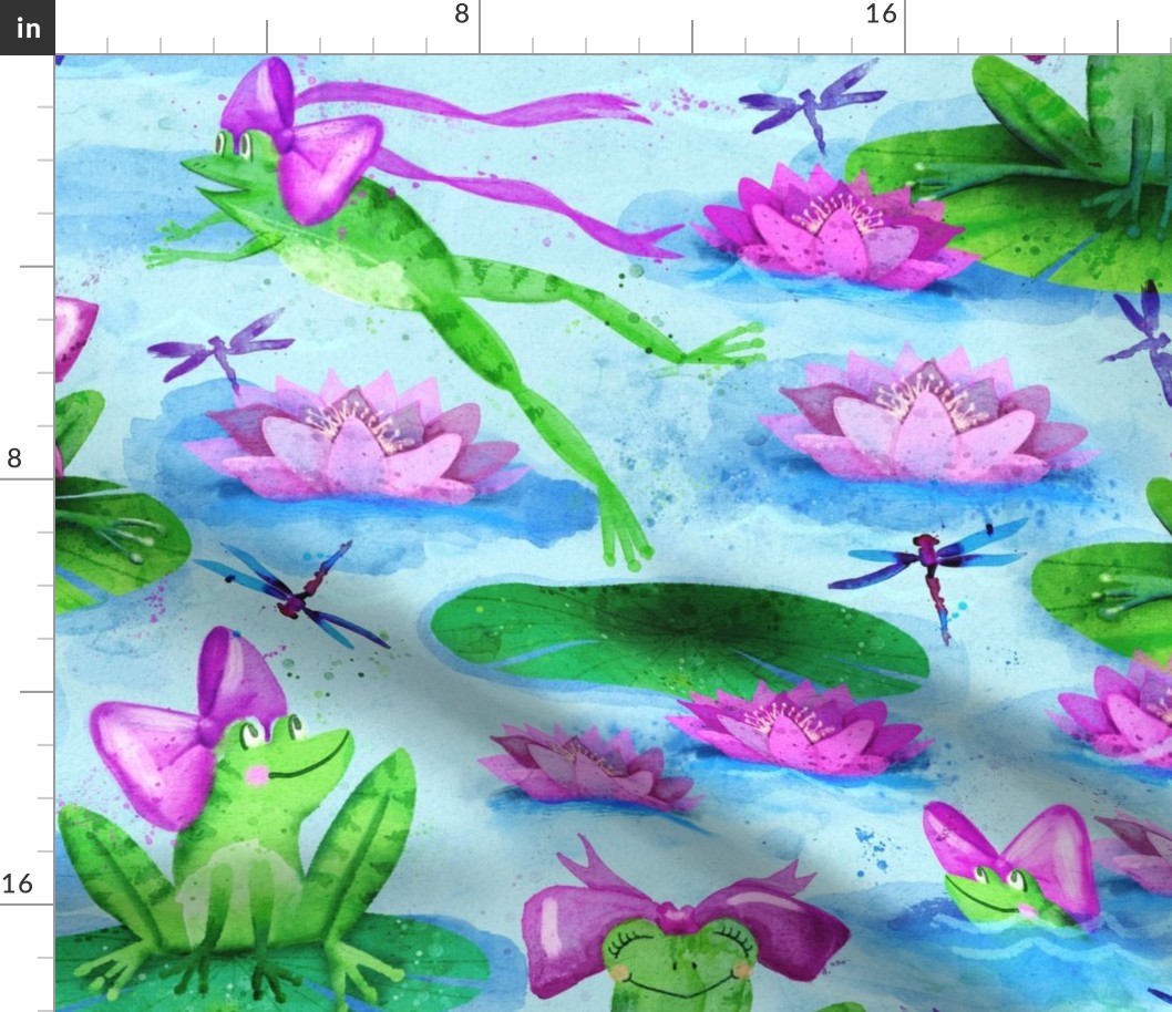 frogs with cute bows 24in
