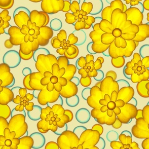 Yellow Flowers with Bubbles