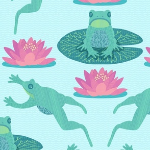 Leap Year Frogs & Lily Pads LG