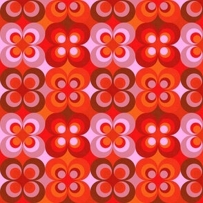 Groovy Geometric Decor - Retro Flowers No.001 / Medium