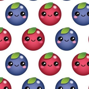 Kawaii Blueberry Cranberry Polka Dots
