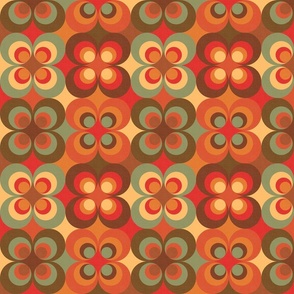 Groovy Geometric Decor - Retro Flowers No.002 / Medium