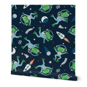 Giant Leap for Frog-kind (x-large) in navy blue and green