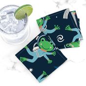 Giant Leap for Frog-kind (x-large) in navy blue and green