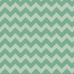 Hand painted chevron in aquamarine and light turquoise blue