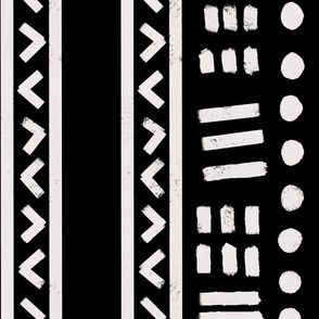 Black and White Mudcloth Geometric Stripes Dots Arrows Tribal Home Decor