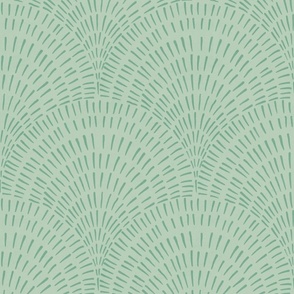 Light blue and turquoise brush stroke scallop shell