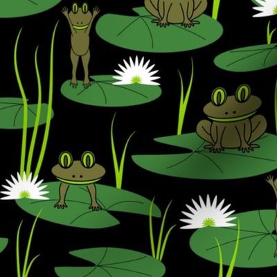 Happy Frogs and Lily Pads