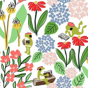 Little Frog's Book Club - Flower Garden - Red, Yellow, Blue, White, Pink, Green