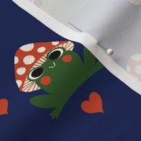 Cute Frog Hearts Blue