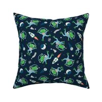 Giant Leap for Frog-kind (medium) in navy blue and green