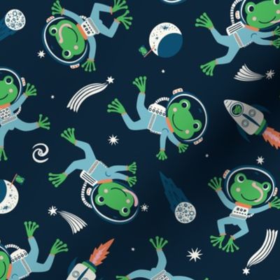 Giant Leap for Frog-kind (medium) in navy blue and green